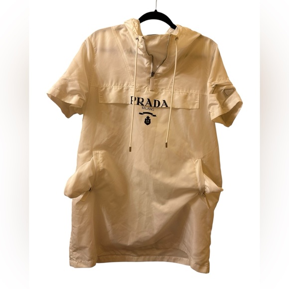 Prada Short Sleeve Hooded Anorak in white size L - Picture 5 of 15